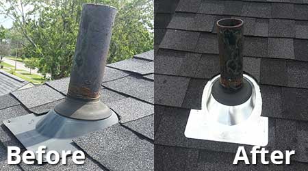 Before and after our roof repairs in Cincinnati, OH