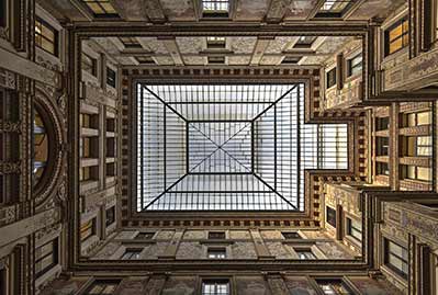 Architecture with skylight in rome