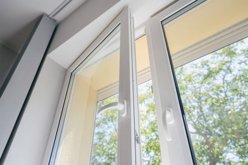 A new vinyl window installation.